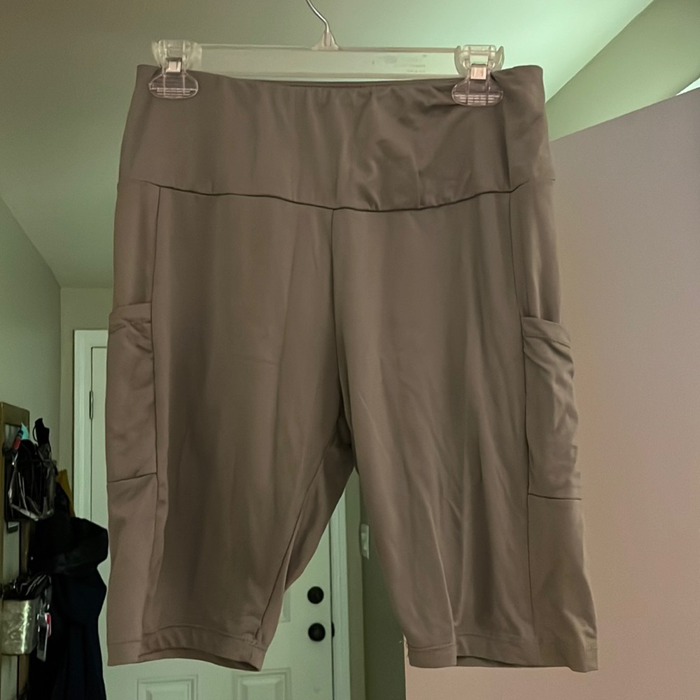 Green biker shorts